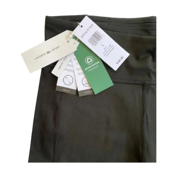 NWT Lacoste Women's SPORT Bike Shorts Color Black Size S, M, L - Picture 5 of 10